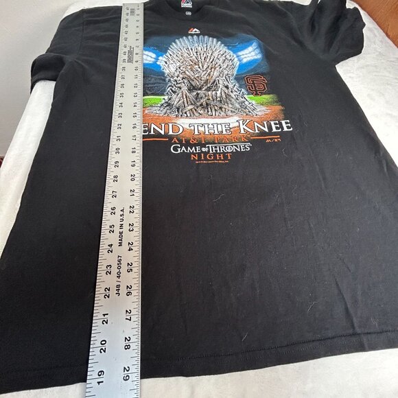 Game Of Thrones Giants Bend The Knee Night T-Shirt Majestic Black Large New - Picture 7 of 7